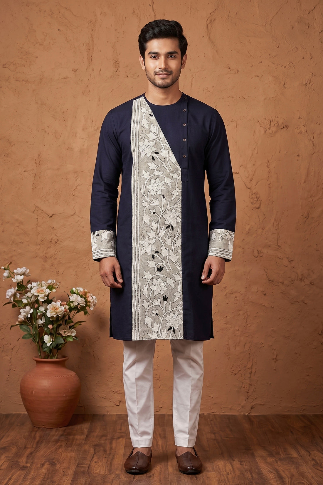 Cotton Kantha Stitch Patch Panjabi SN2023WPCK96