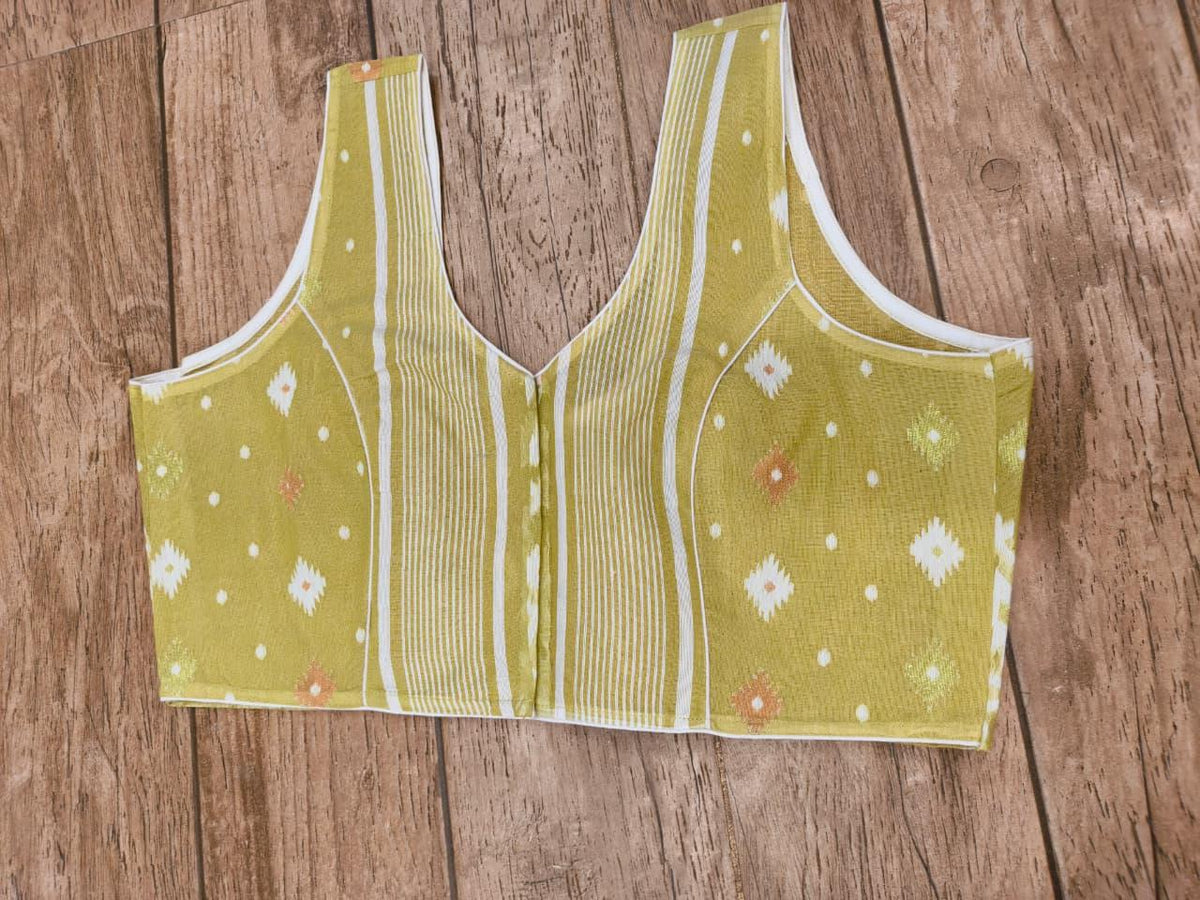 Alpine Sleeveless Rasham Jamdani Blouse SN26WP097