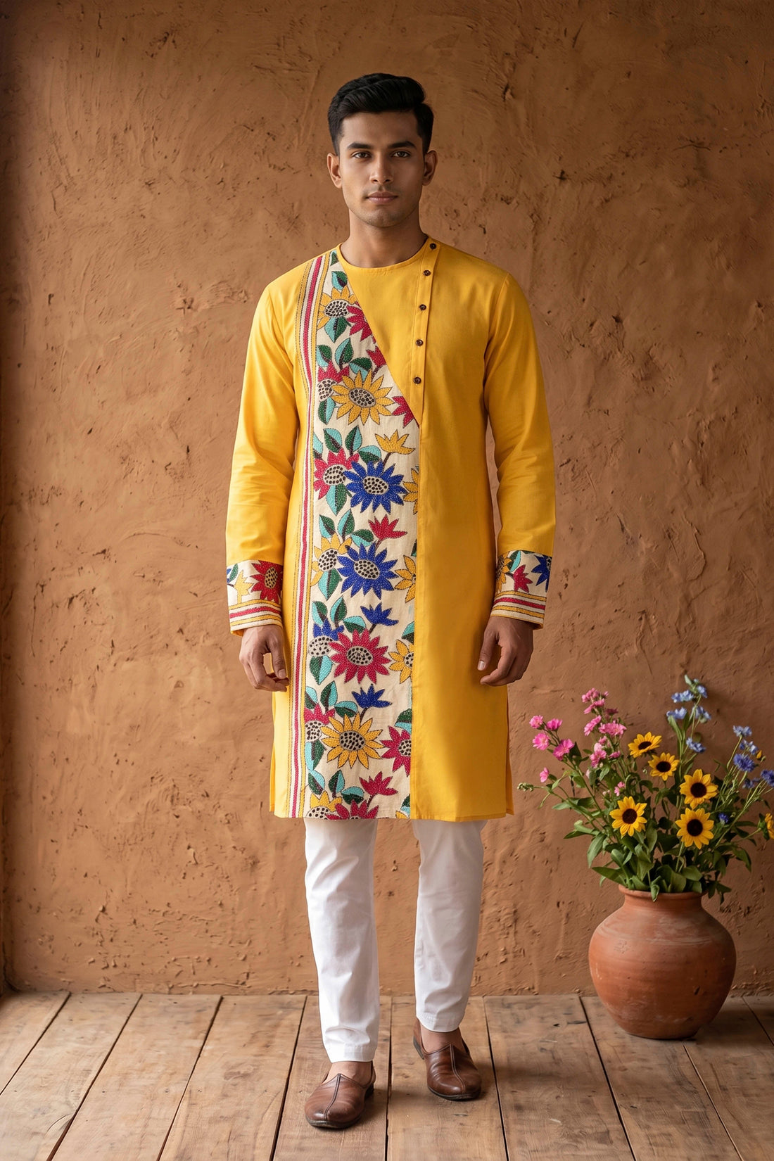 Cotton Kantha Stitch Patch Panjabi SN2023WPCK98
