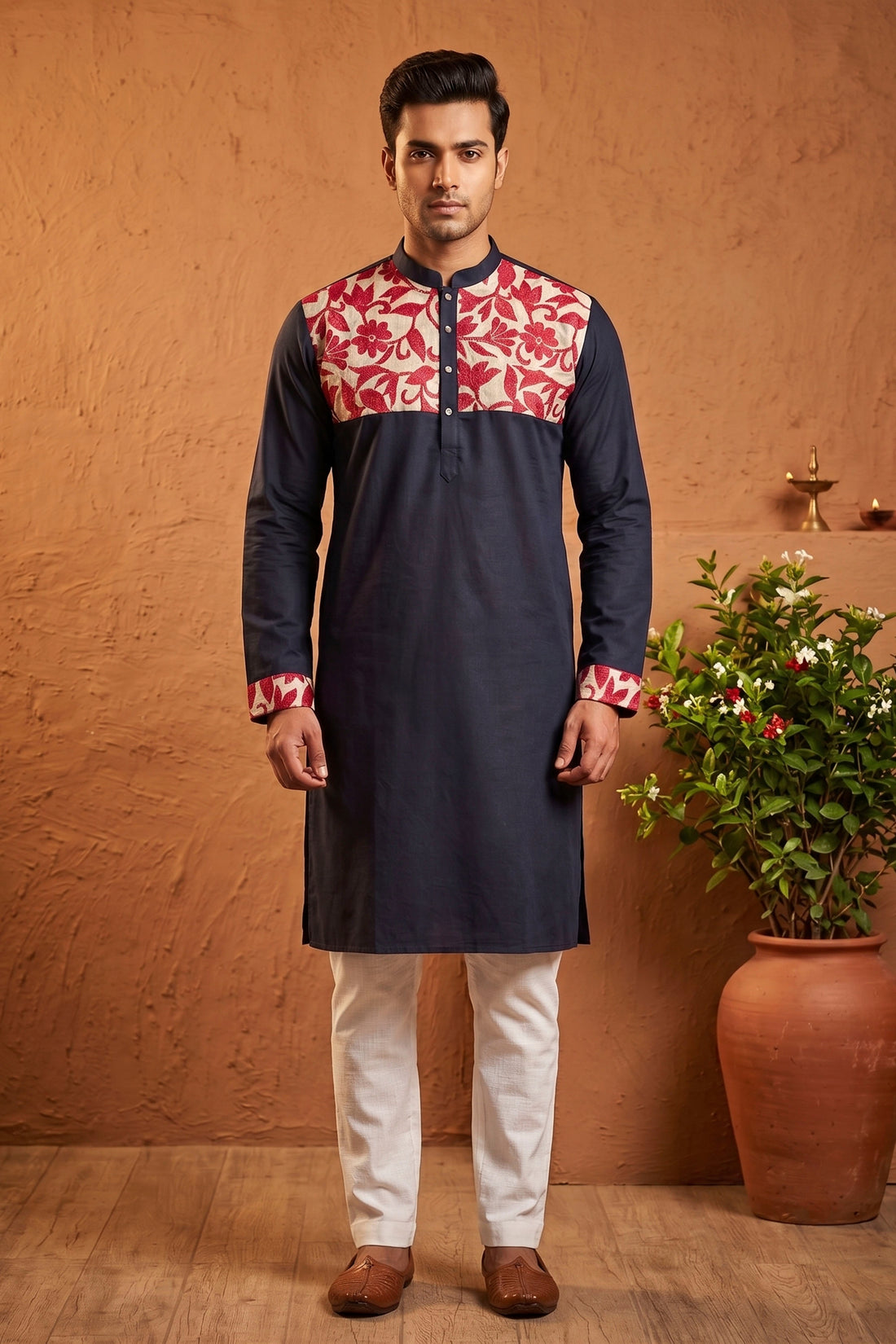 Cotton Kantha Stitch Patch Panjabi SN2023WPCK99
