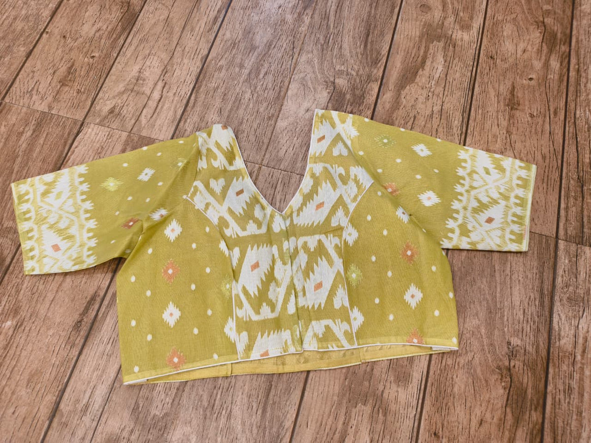 Alpine Glass Sleeve Rasham Jamdani Blouse SN26WP099