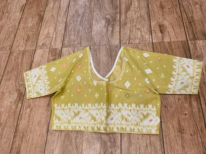 Alpine Glass Sleeve Rasham Jamdani Blouse SN26WP099