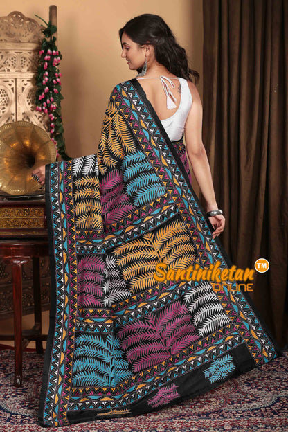 Pure Bangalore Silk Kantha Stitch Saree SN2023A7100