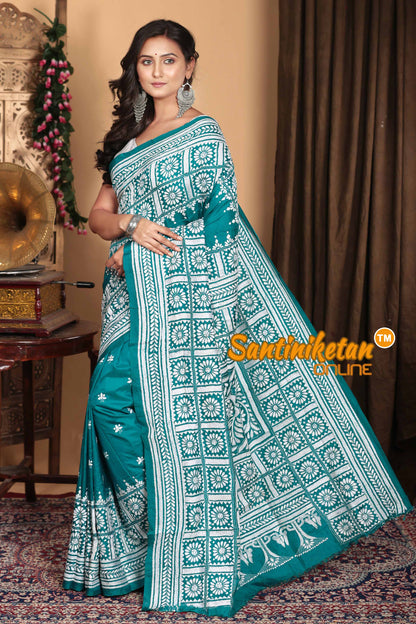 Pure Bangalore Silk Kantha Stitch Saree SN2023A7138