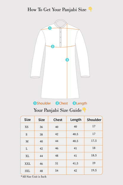 White Color Cotton with Multicolor Thread Kantha Patch Work Panjabi