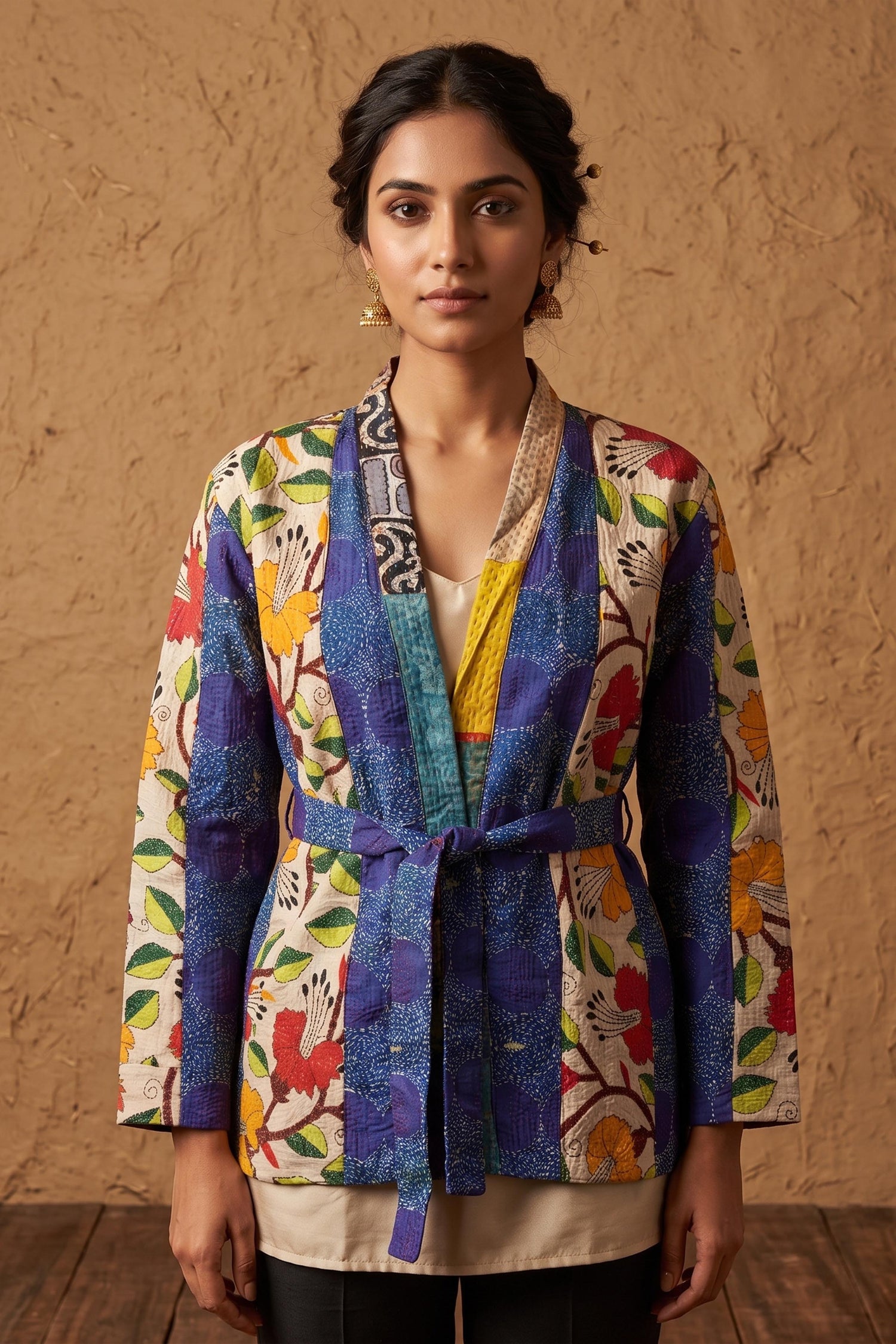 Tussar Kantha Stitch Women&