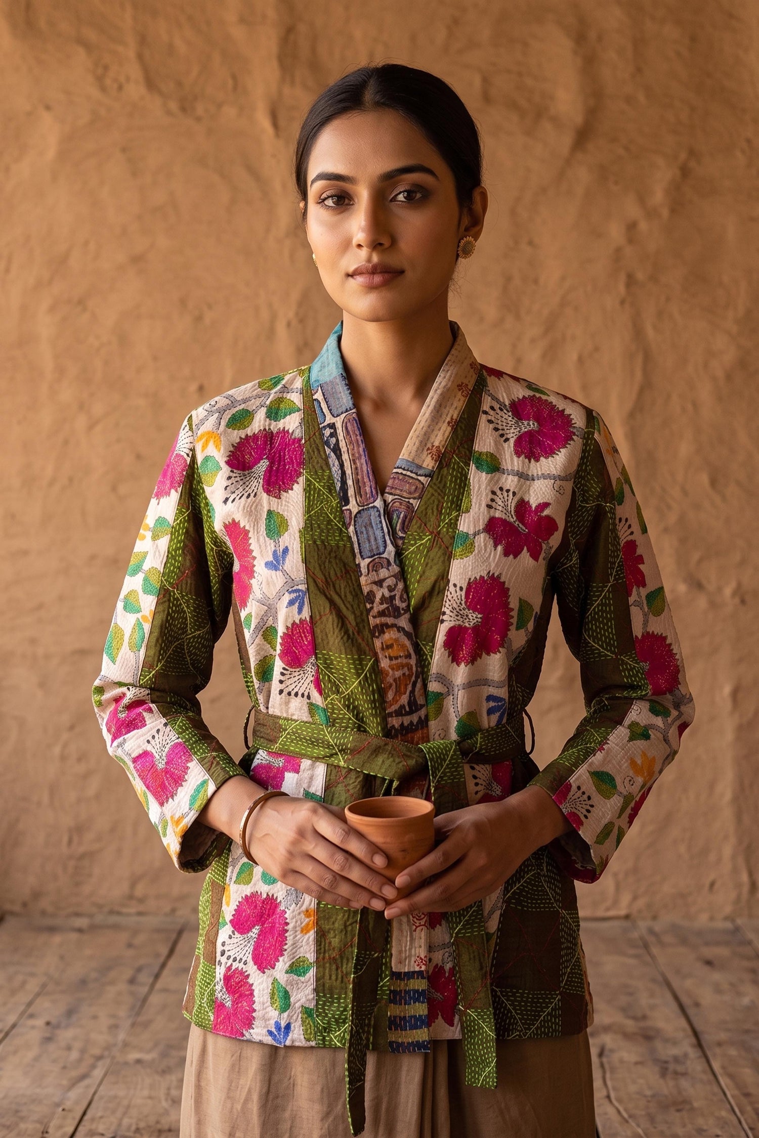 Tussar Kantha Stitch Women&