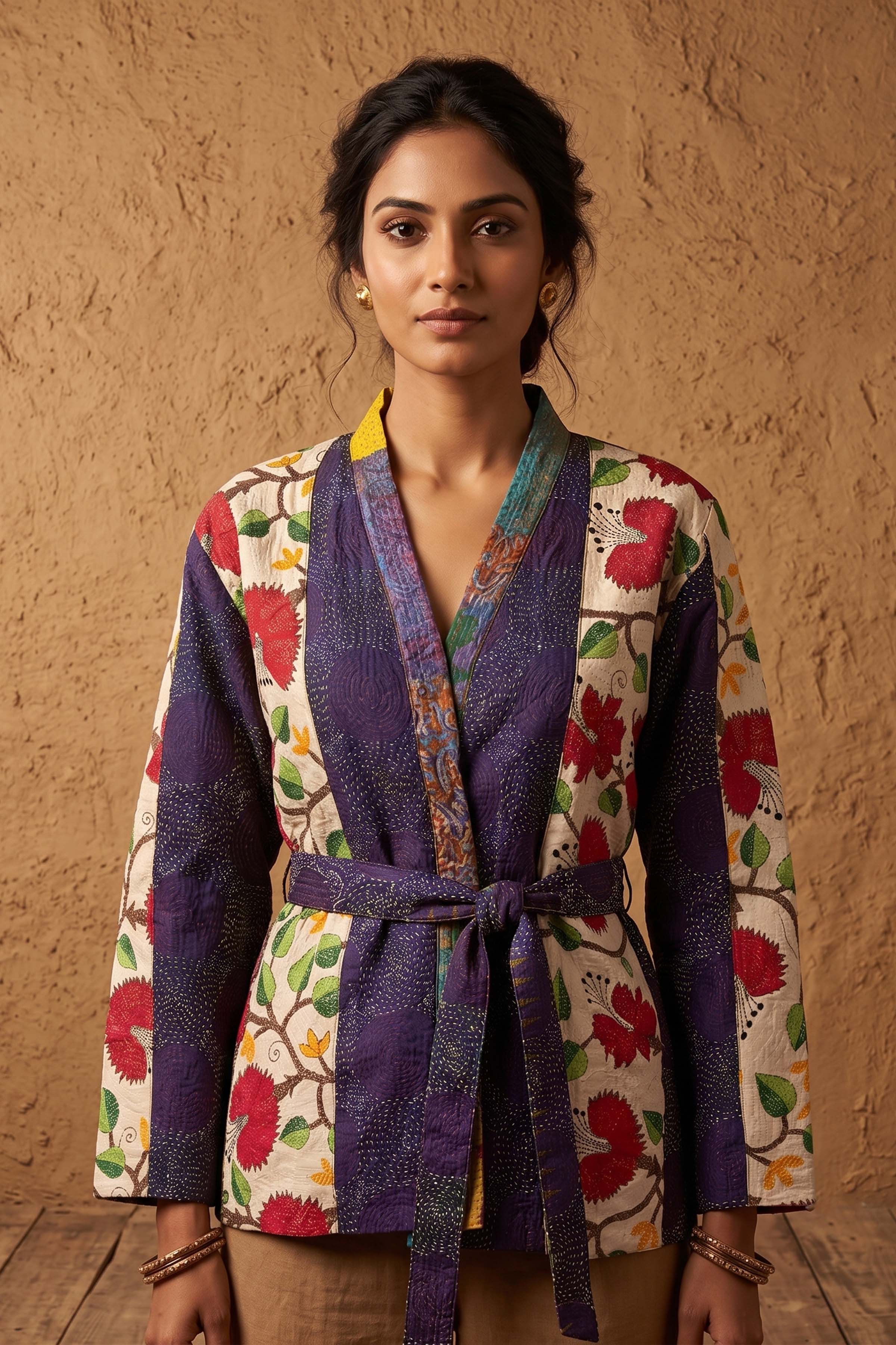 Tussar Kantha Stitch Women&