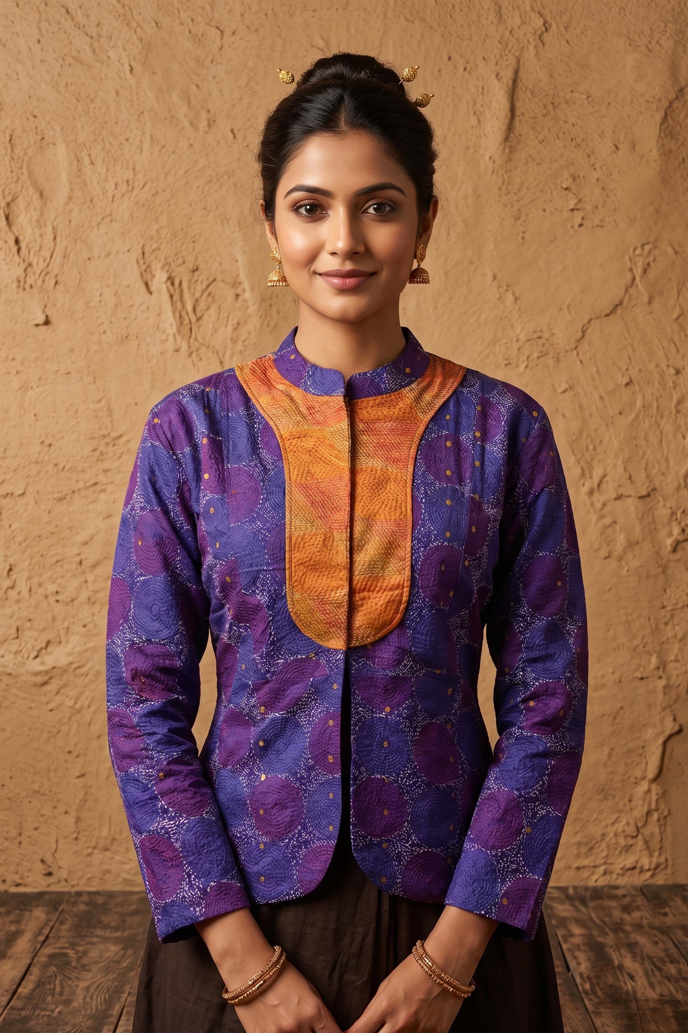 Tussar Kantha Stitch Women&