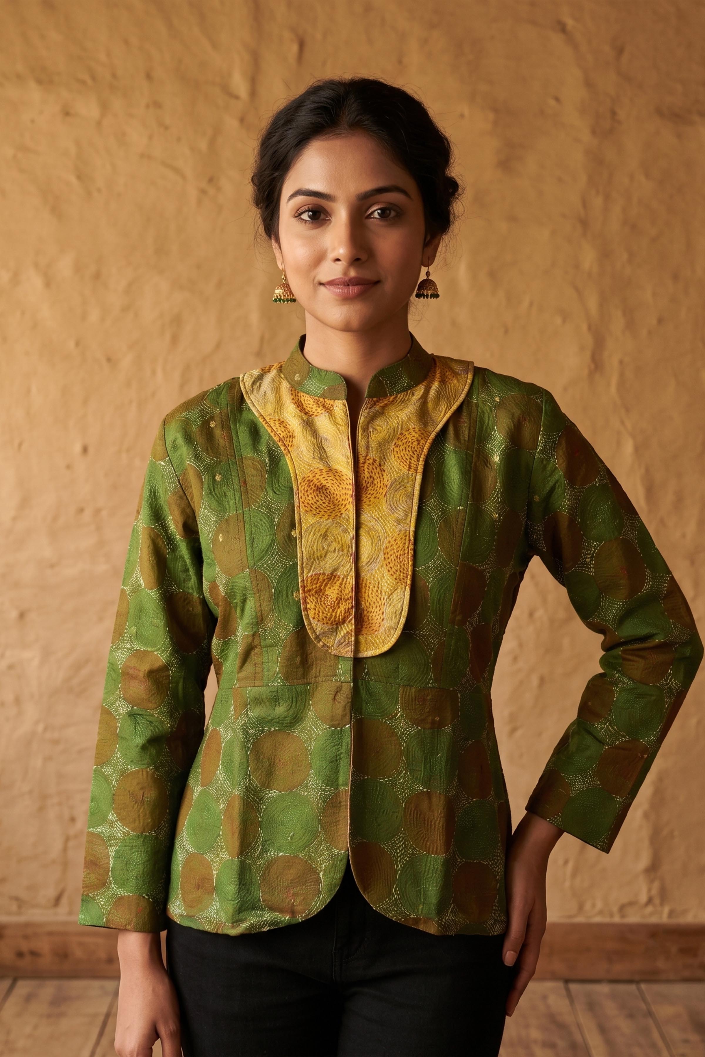 Tussar Kantha Stitch Women&