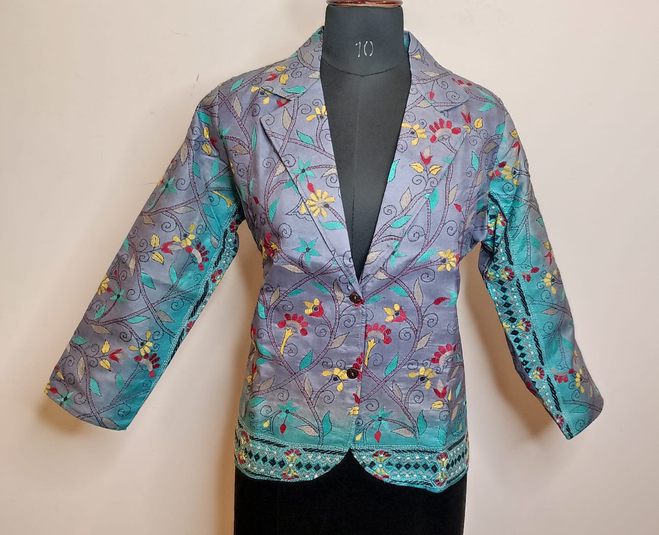 Pure Bangalore Silk Kantha Stitch Women&