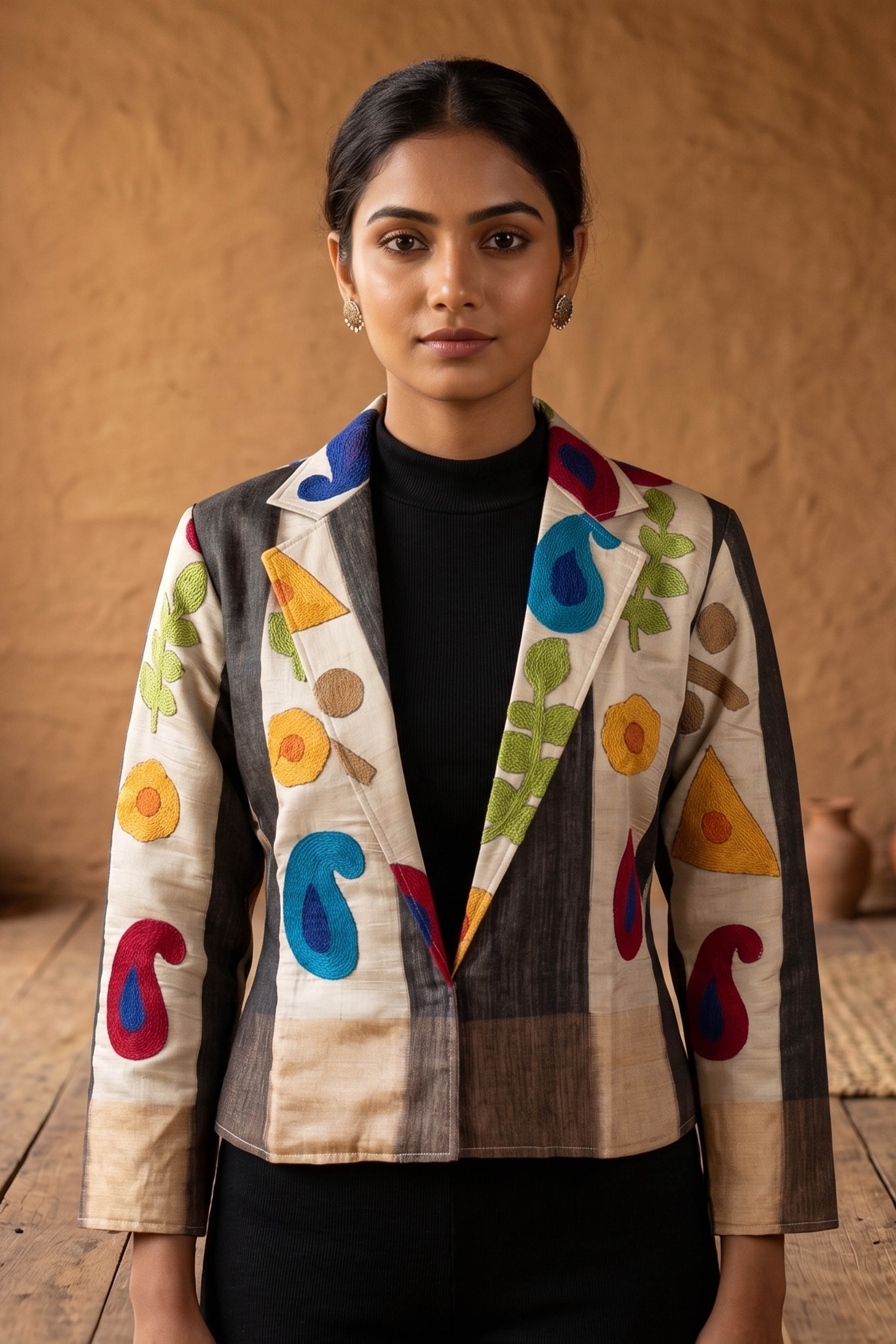 Pure Bangalore Silk Kantha Stitch Women&