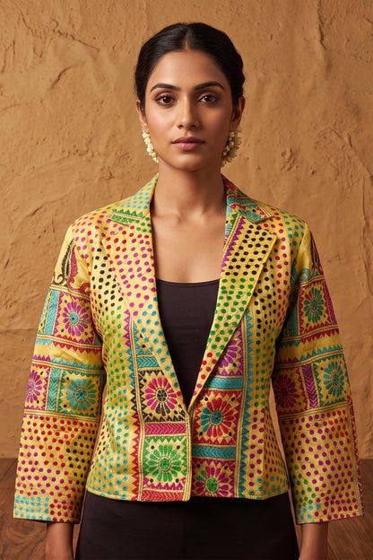 Pure Bangalore Silk Kantha Stitch Women&