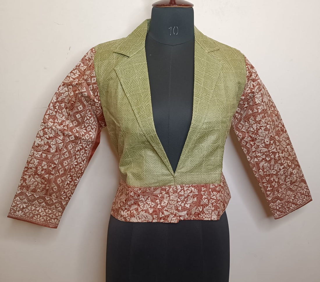 Pure Tussar Silk Kantha Stitch Women&