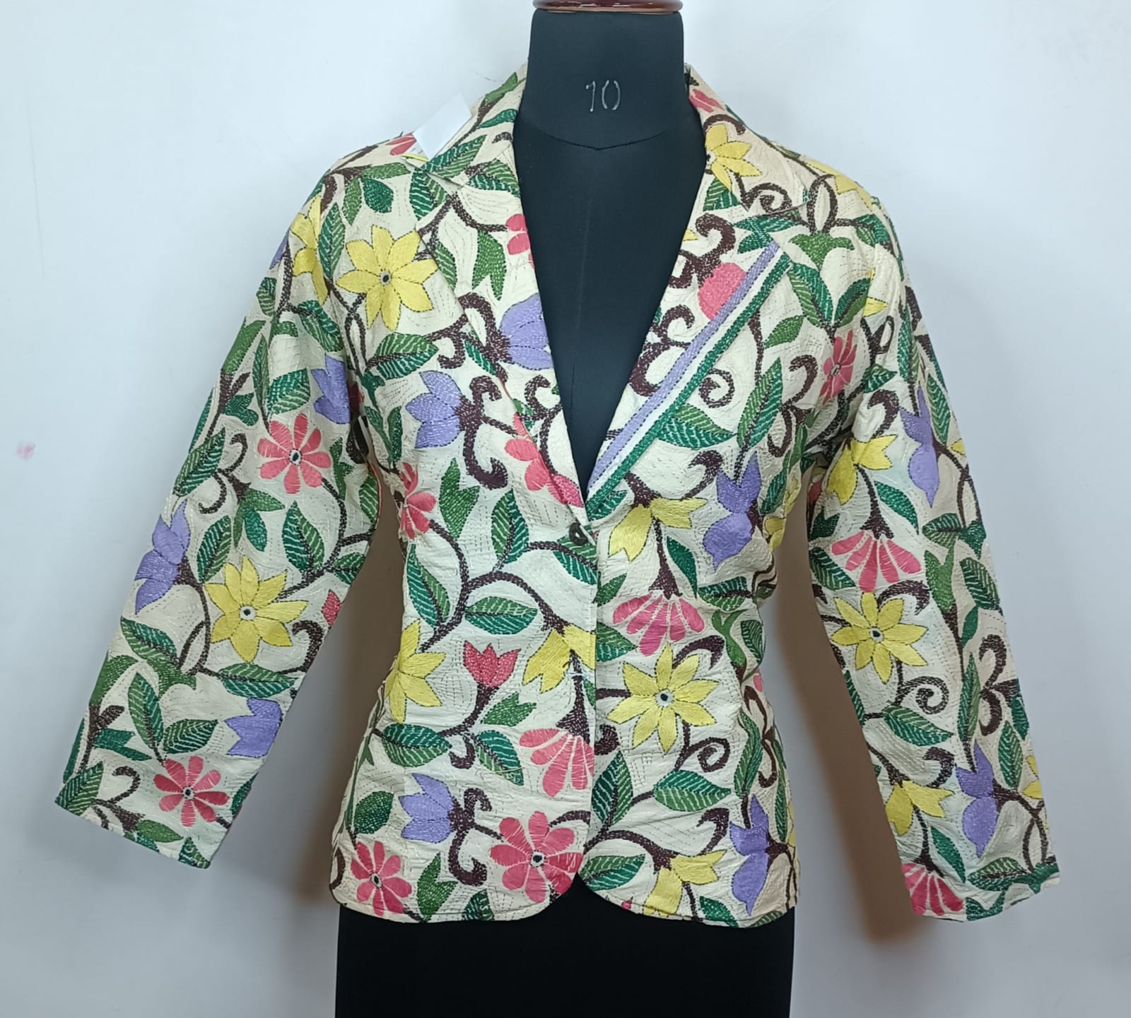 Semi Tussar Silk Kantha Stitch Women&