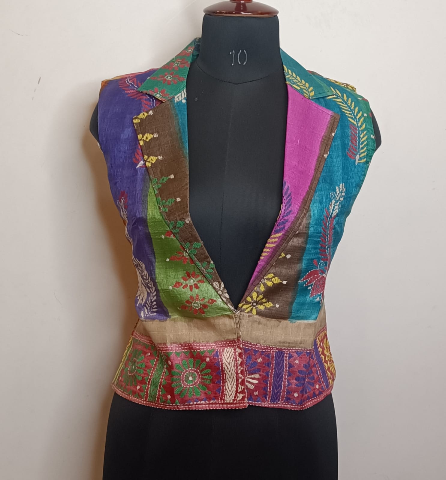 Pure Tussar Silk Kantha Stitch Women&