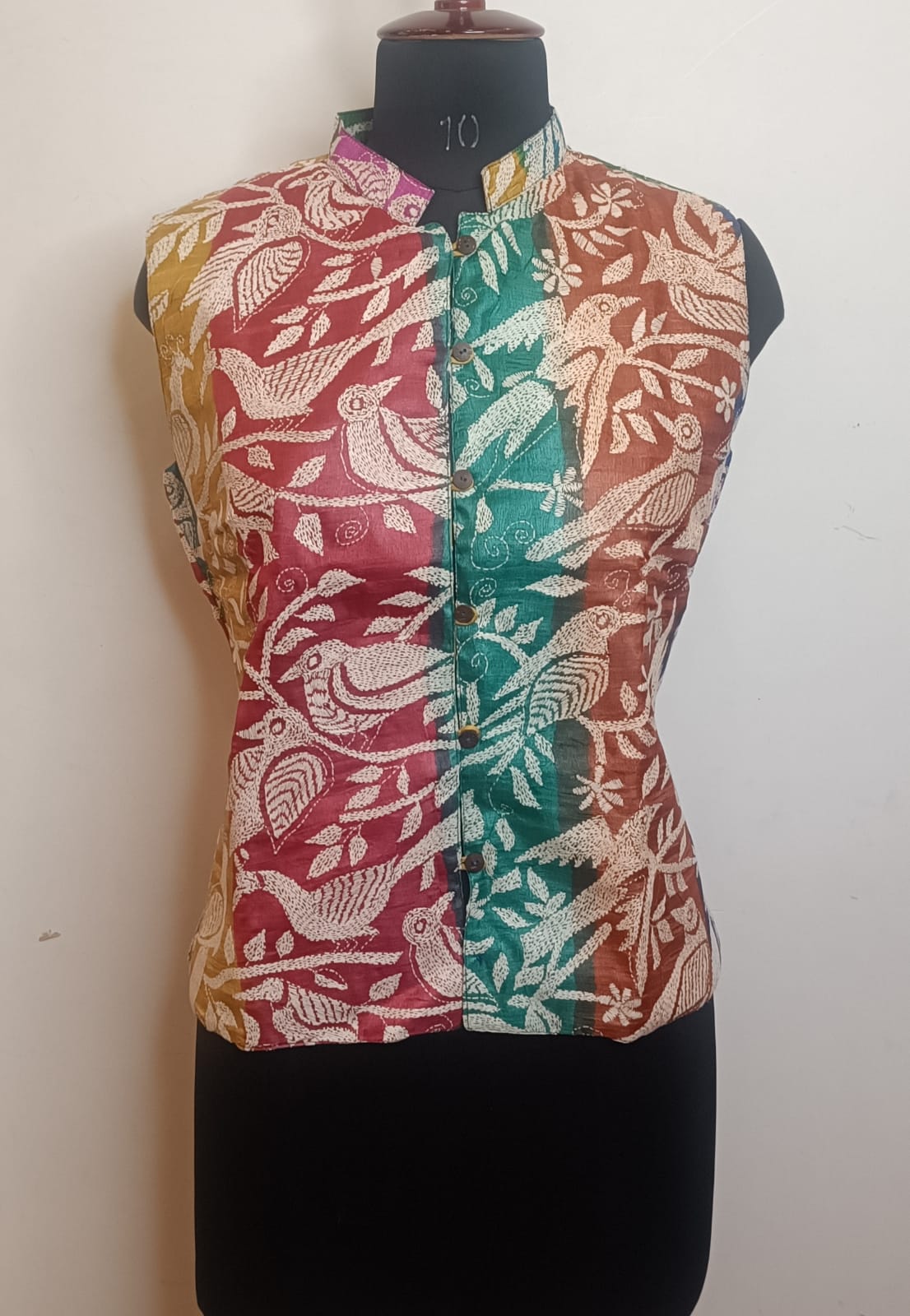 Pure Tussar Silk Kantha Stitch Women&