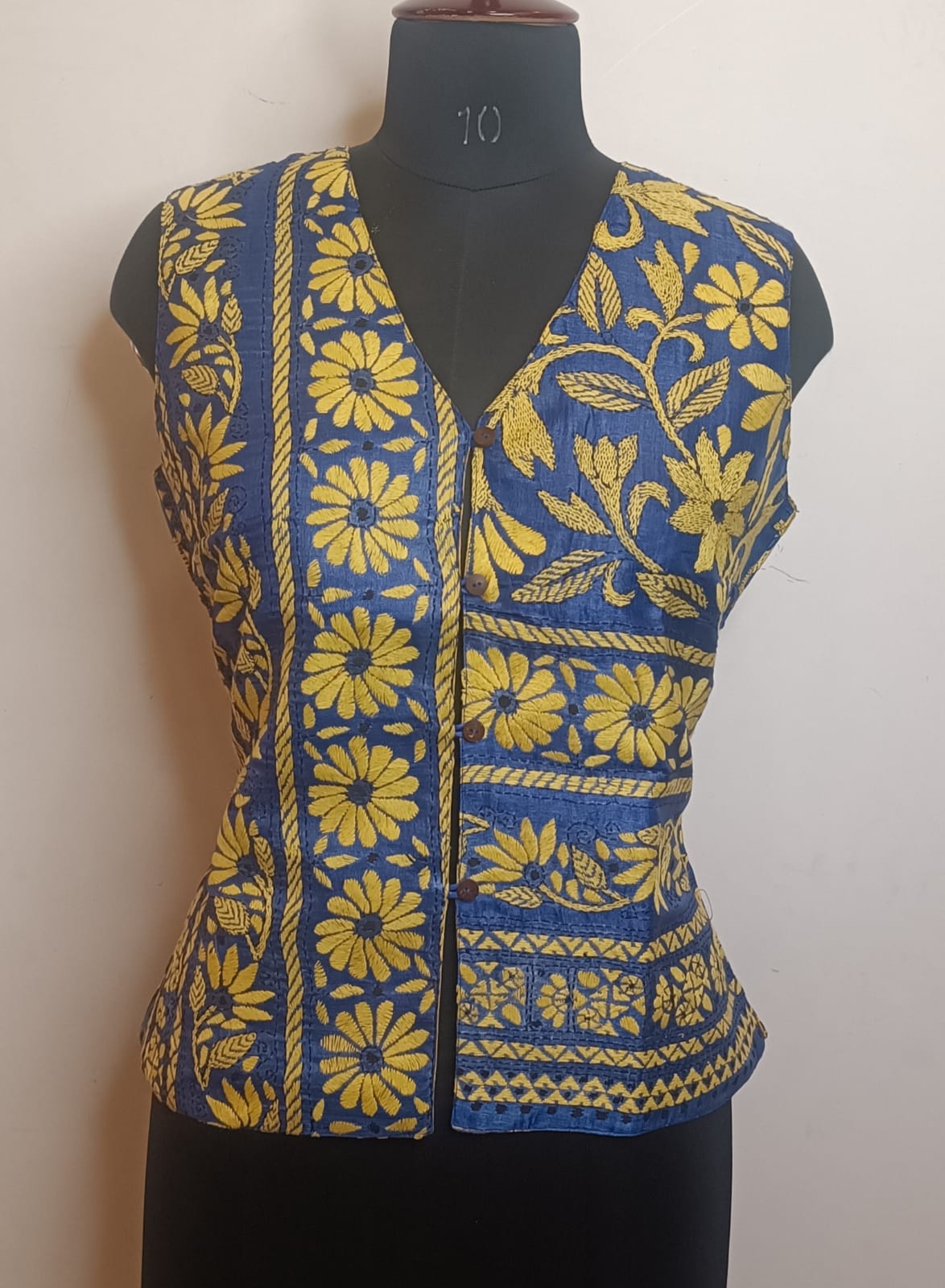 Pure Tussar Silk Kantha Stitch Women&