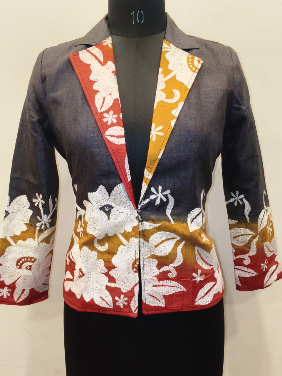 Pure Tussar Silk Kantha Stitch Women&