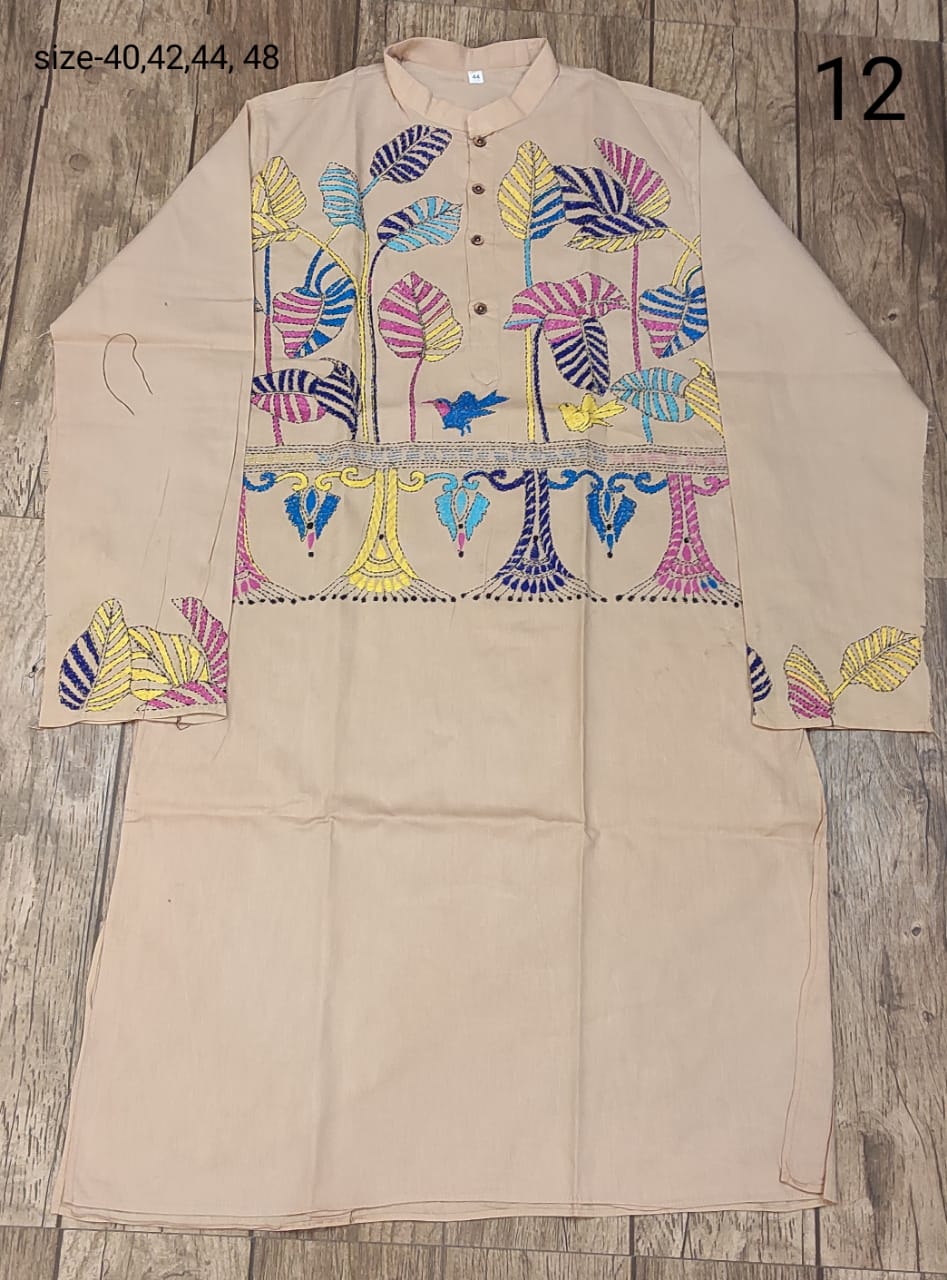 Cotton Kantha Stitch (Hand Embroidery) Panjabi SN2023WPCK09