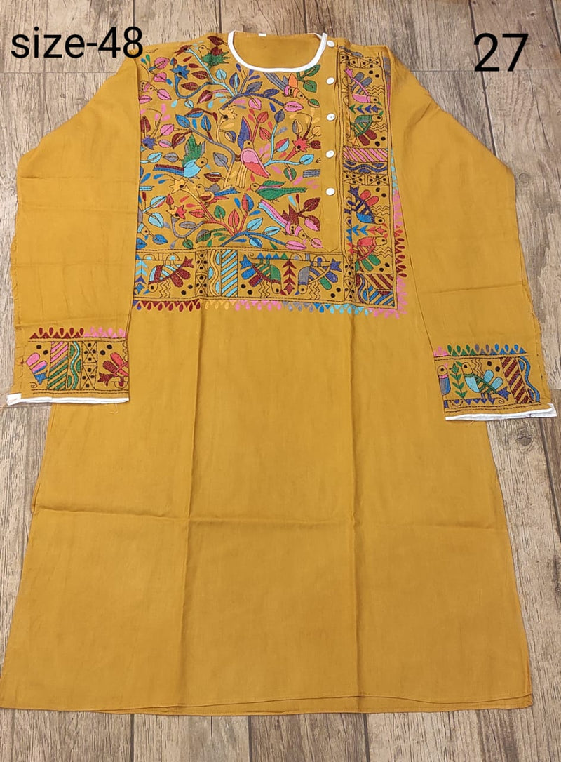 Cotton Kantha Stitch (Hand Embroidery) Panjabi SN2023WPCK17