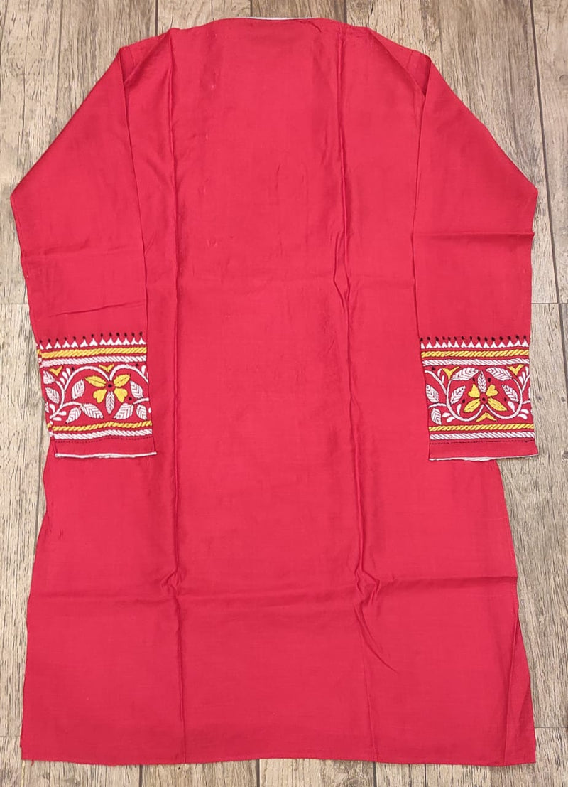 Bhagalpur Silk Kantha Stitch (Hand Embroidery) Panjabi SN2023WPSK28