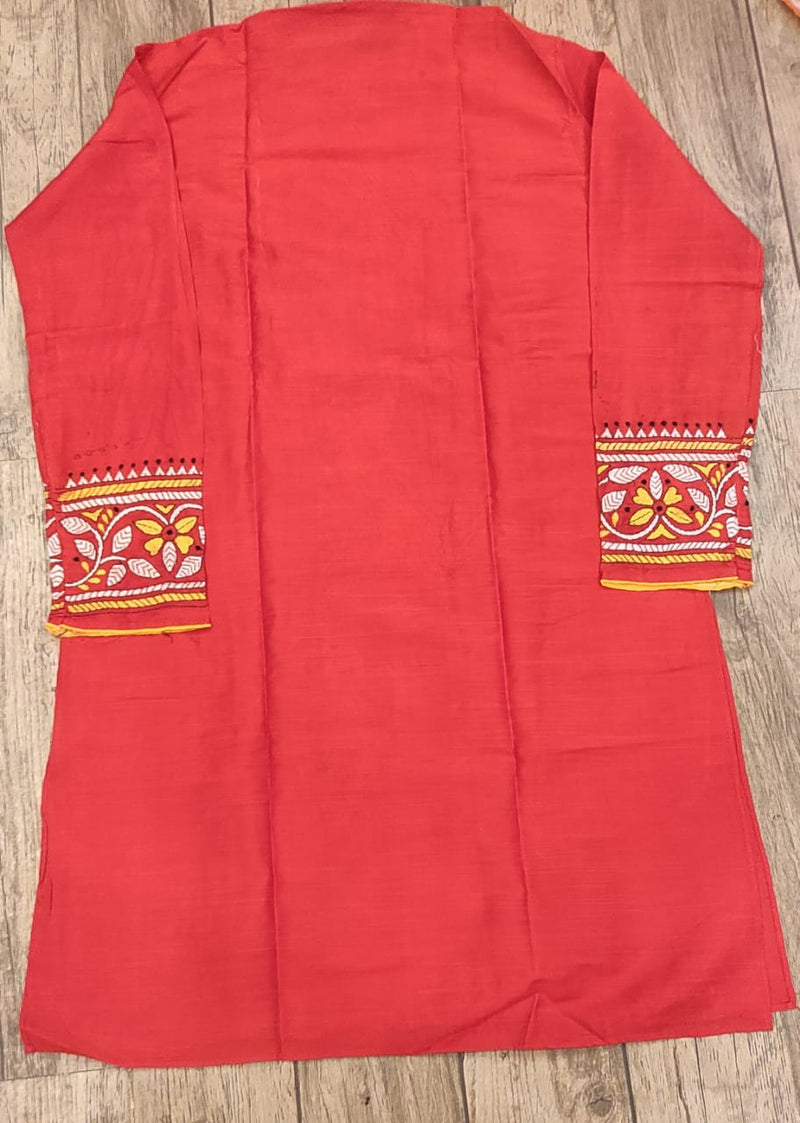 Bhagalpur Silk Kantha Stitch (Hand Embroidery) Panjabi SN2023WPSK37