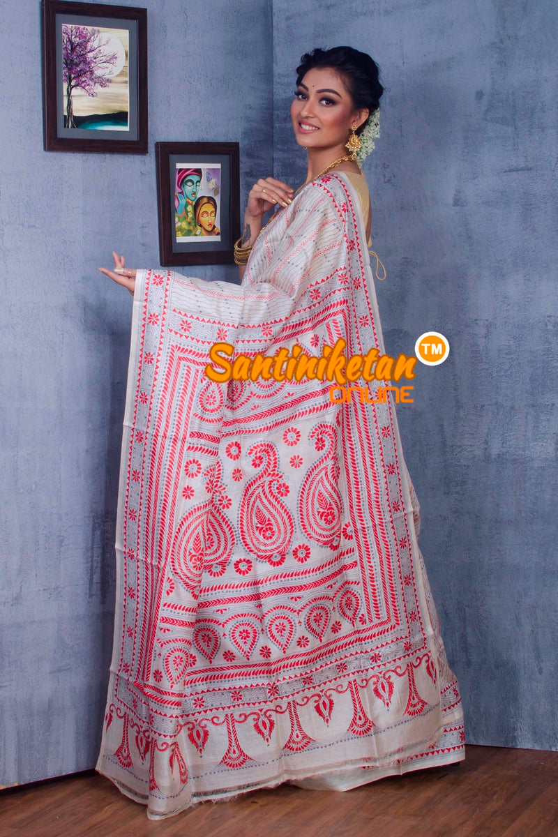 Traditional Kantha Stitch Saree SN2018872