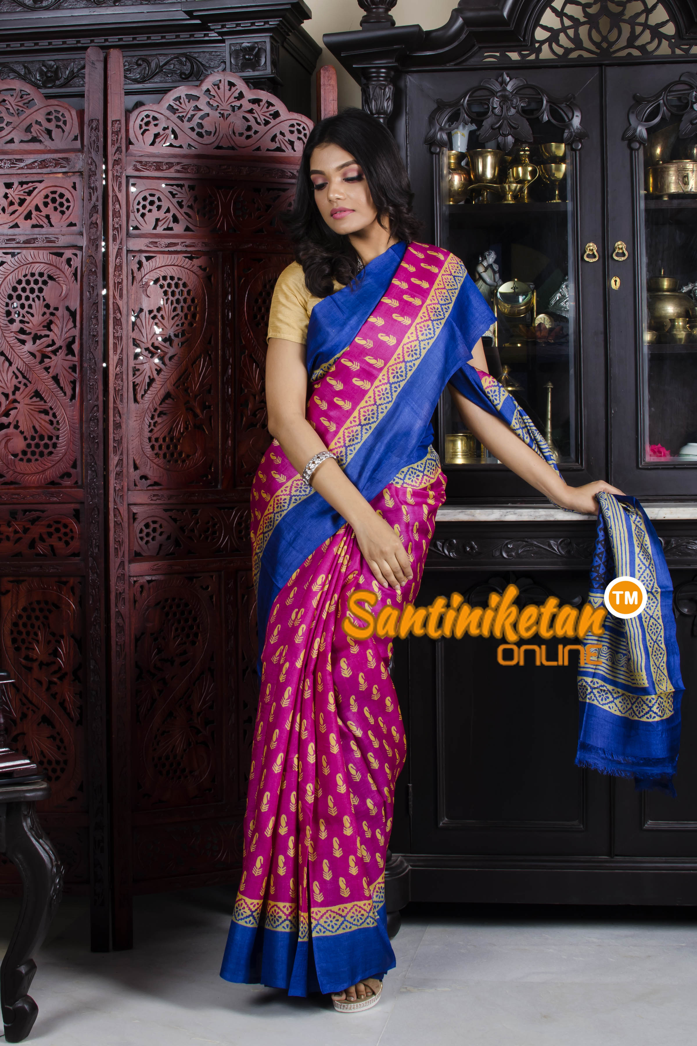 Hand Crafted Designer Tussar Silk SN20195828