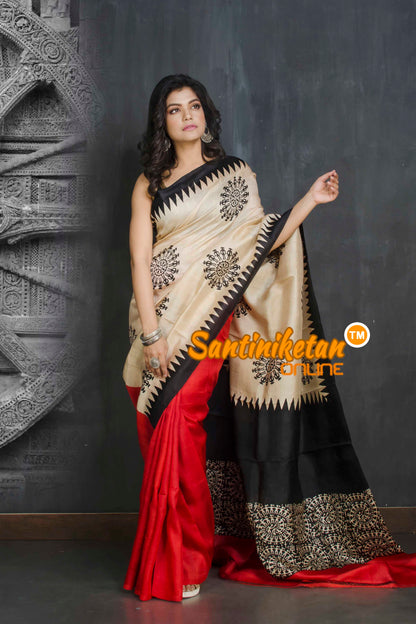 Hand Block On Murshidabad Silk SN20209047