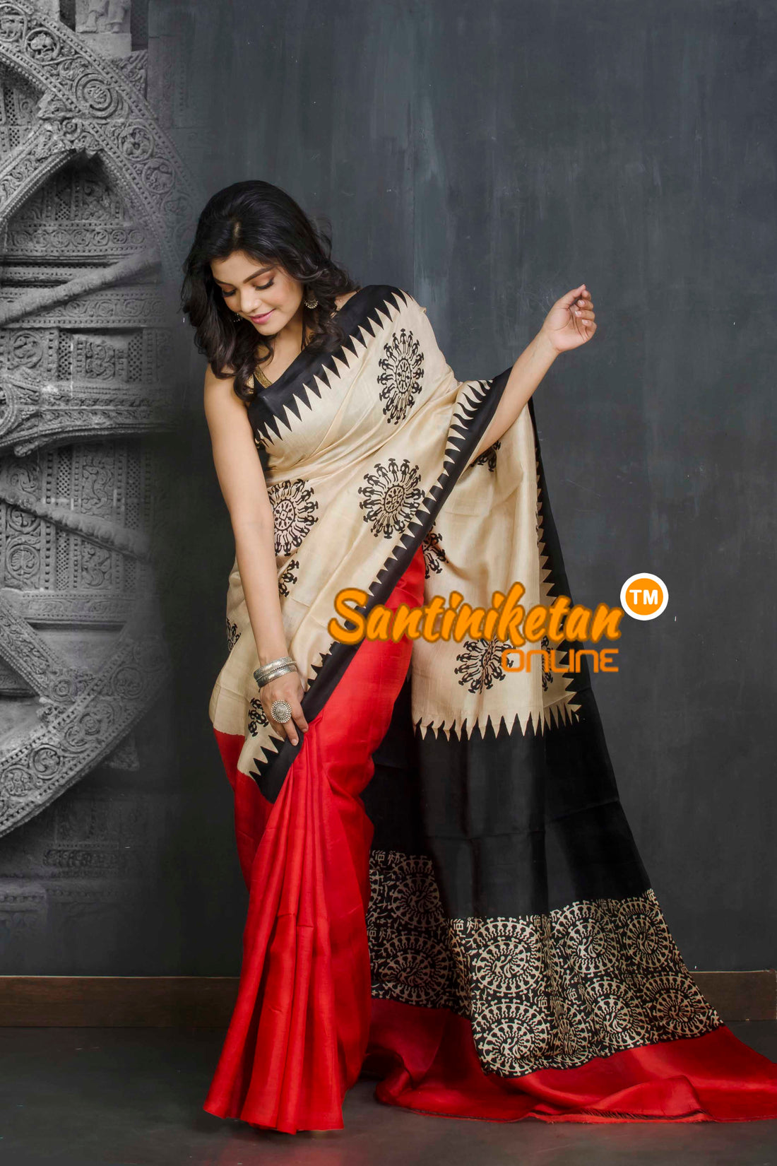 Hand Block On Murshidabad Silk SN20209047
