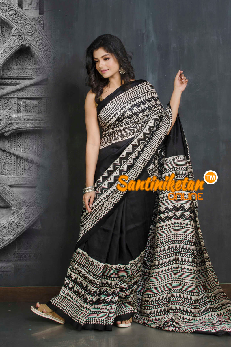 Hand Block On Murshidabad Silk SN20209075