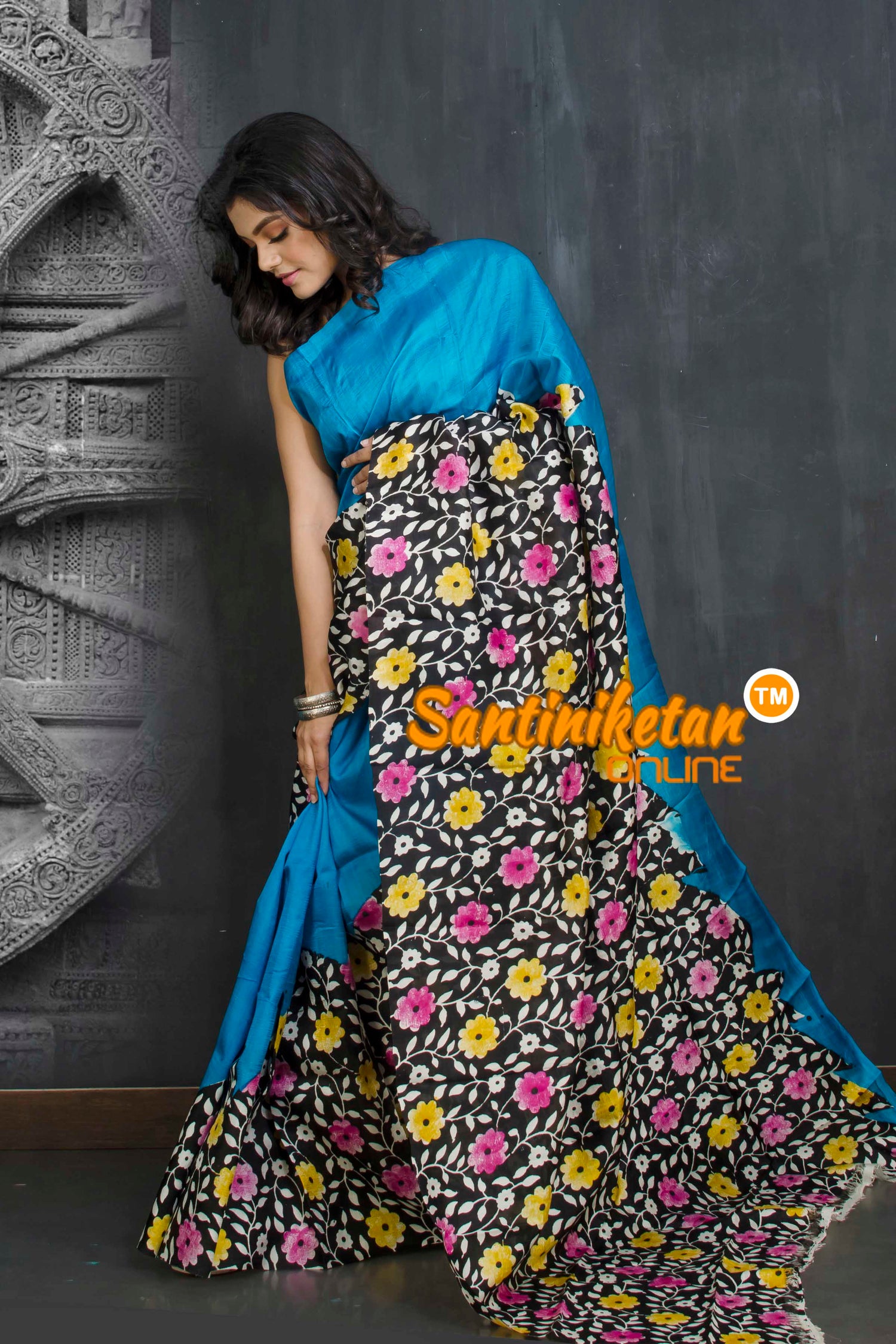 Hand Block On Murshidabad Silk SN20209102
