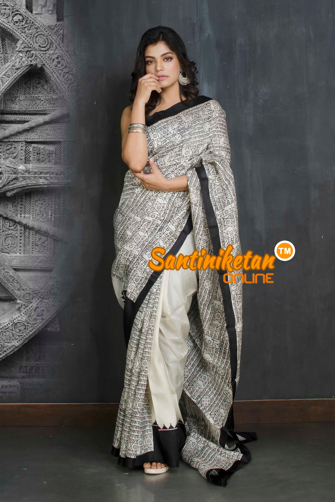 Hand Block On Murshidabad Silk SN20209134