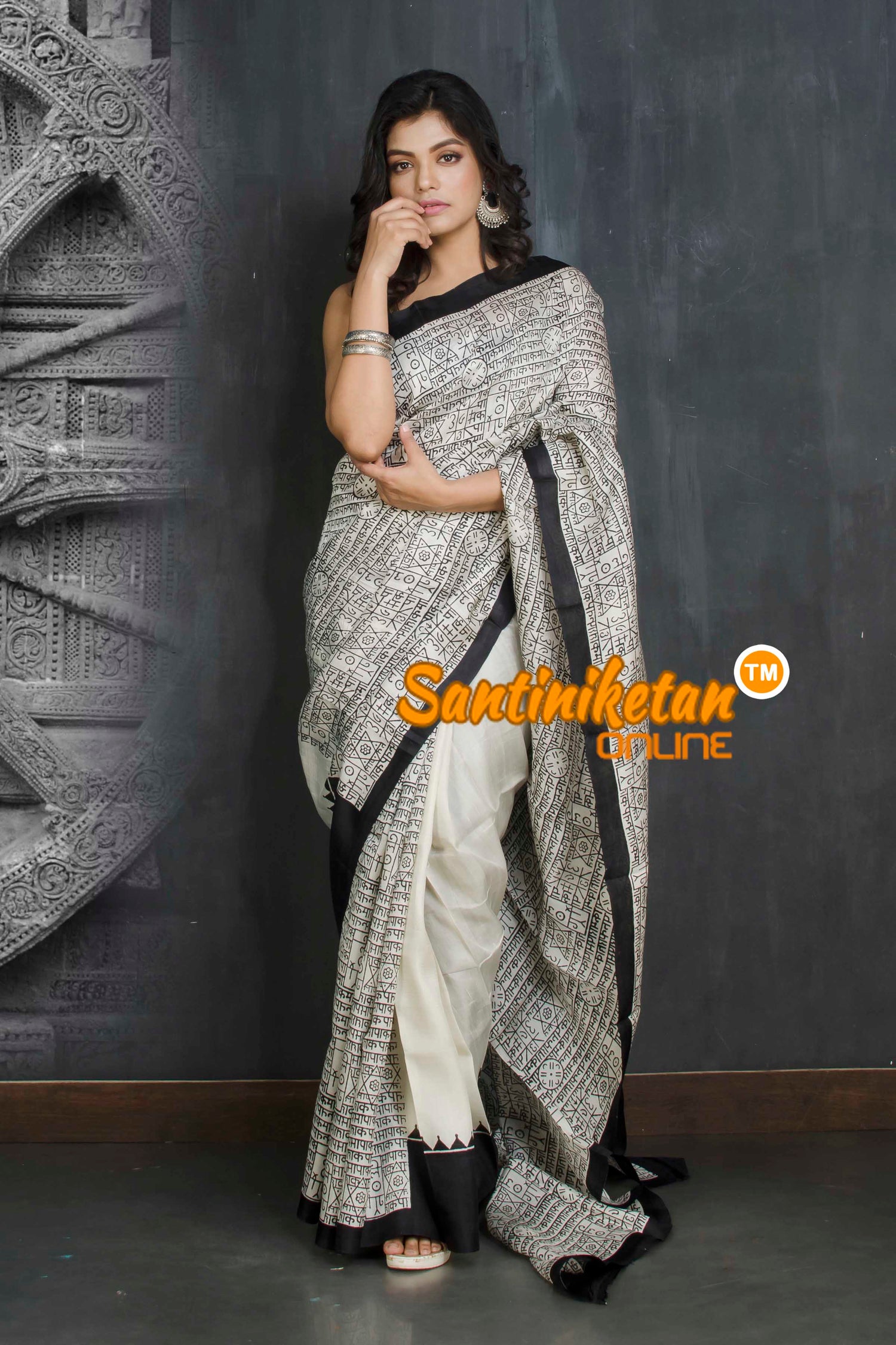 Hand Block On Murshidabad Silk SN20209134