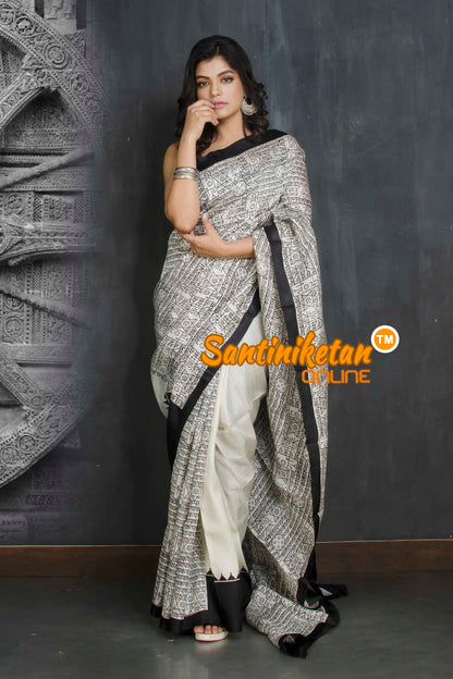 Hand Block On Murshidabad Silk SN20209134
