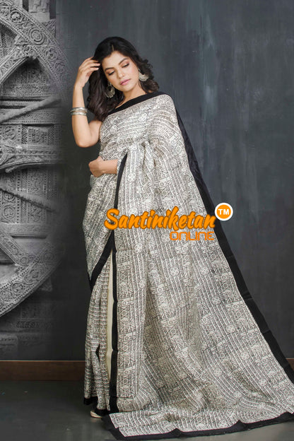 Hand Block On Murshidabad Silk SN20209134