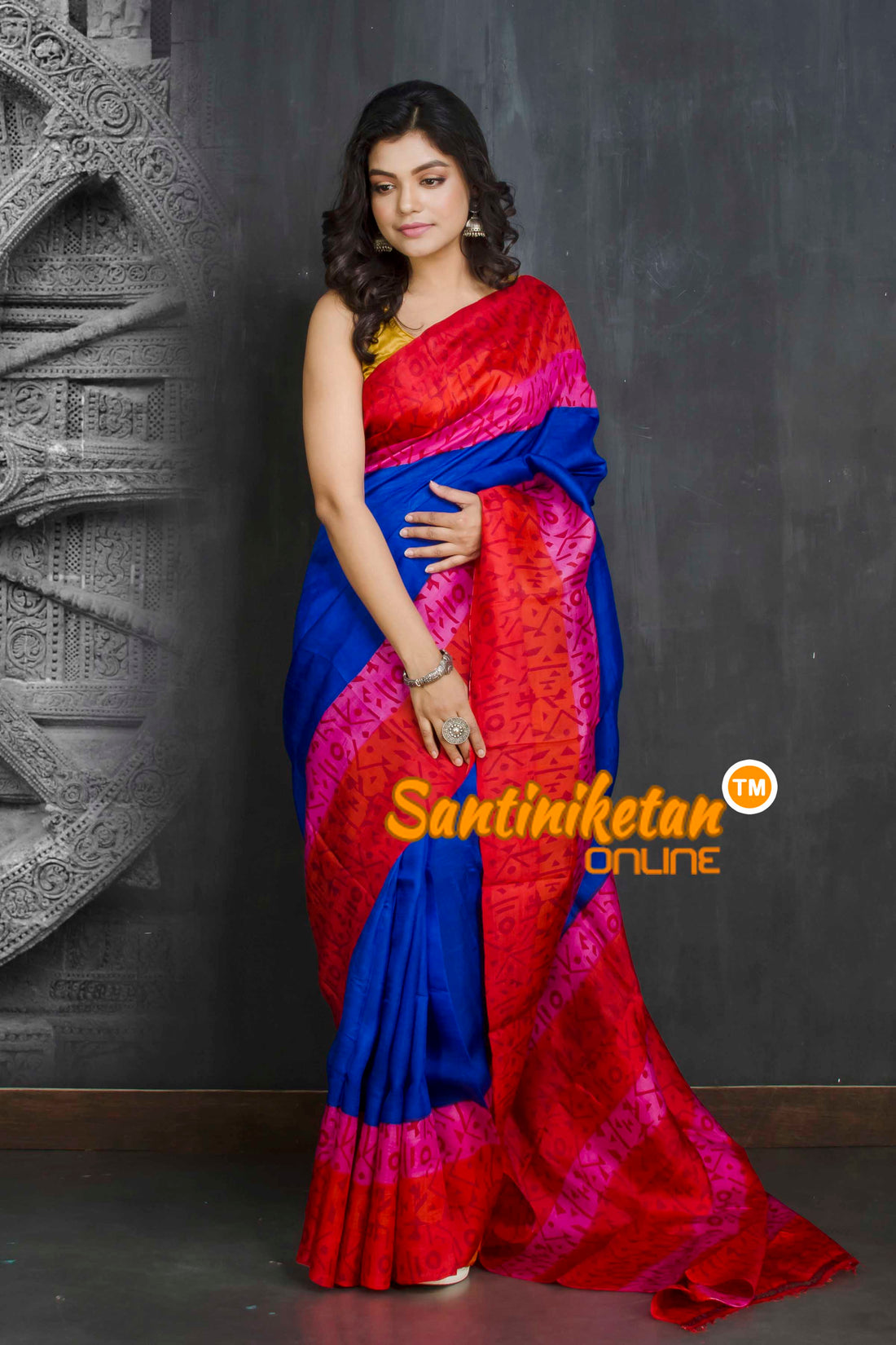 Hand Block On Murshidabad Silk SN20209143