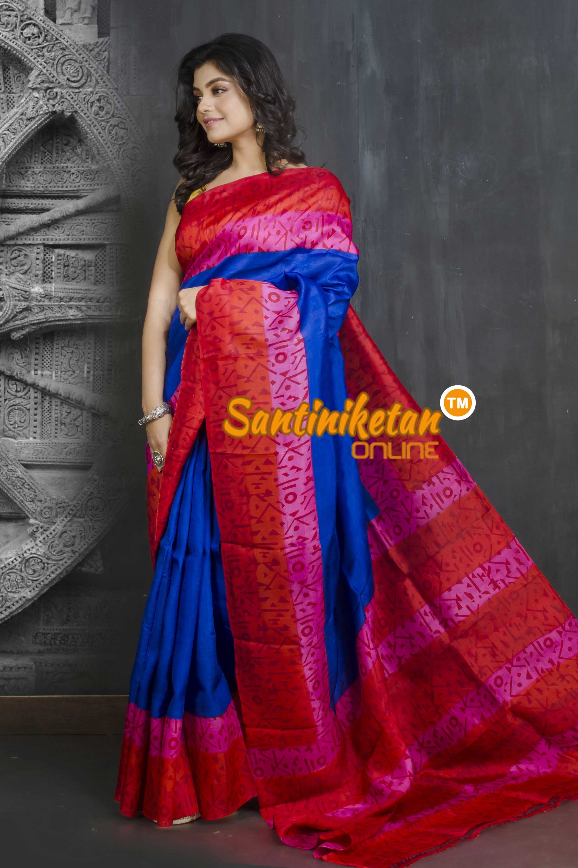 Hand Block On Murshidabad Silk SN20209143