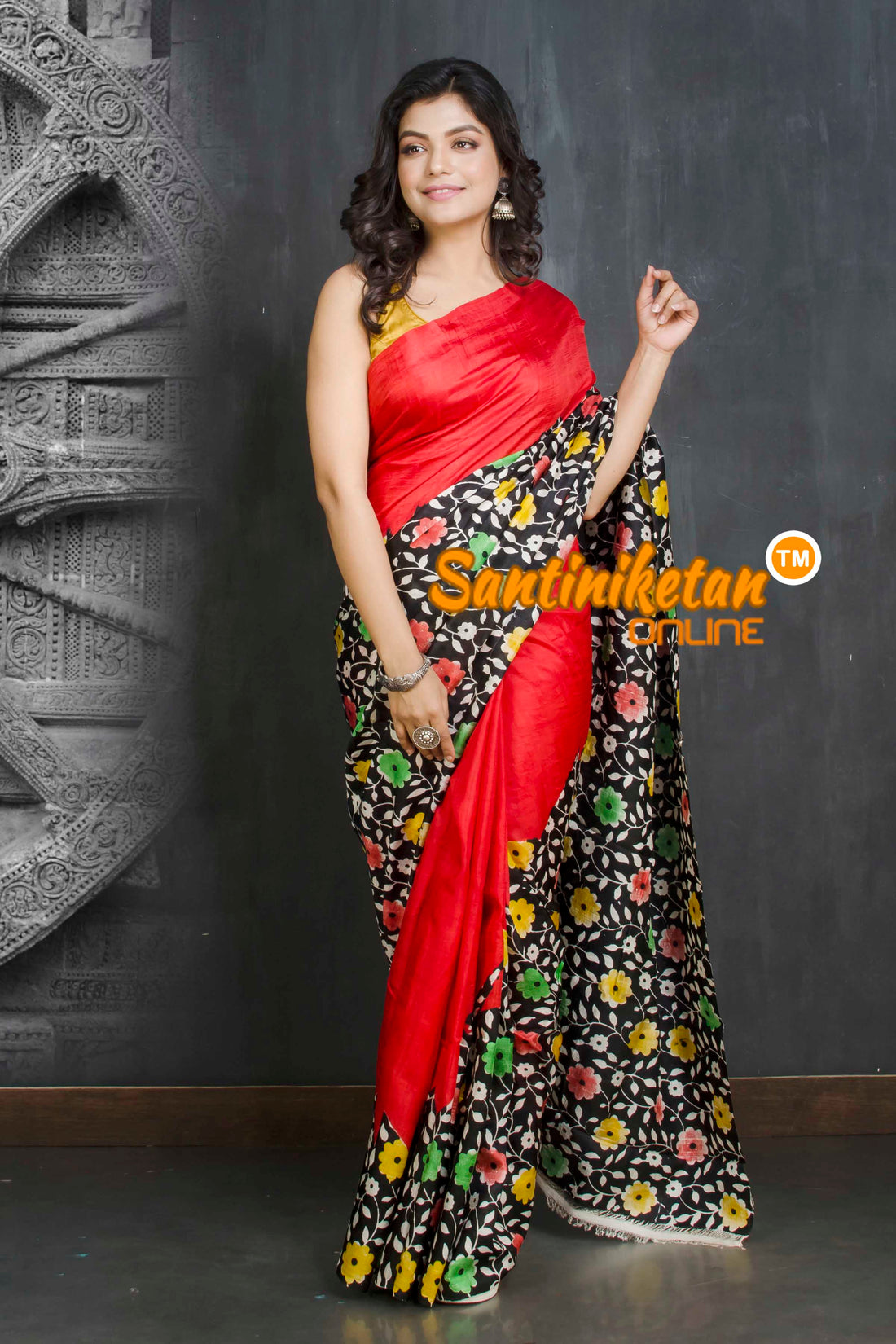Hand Block On Murshidabad Silk SN20209146