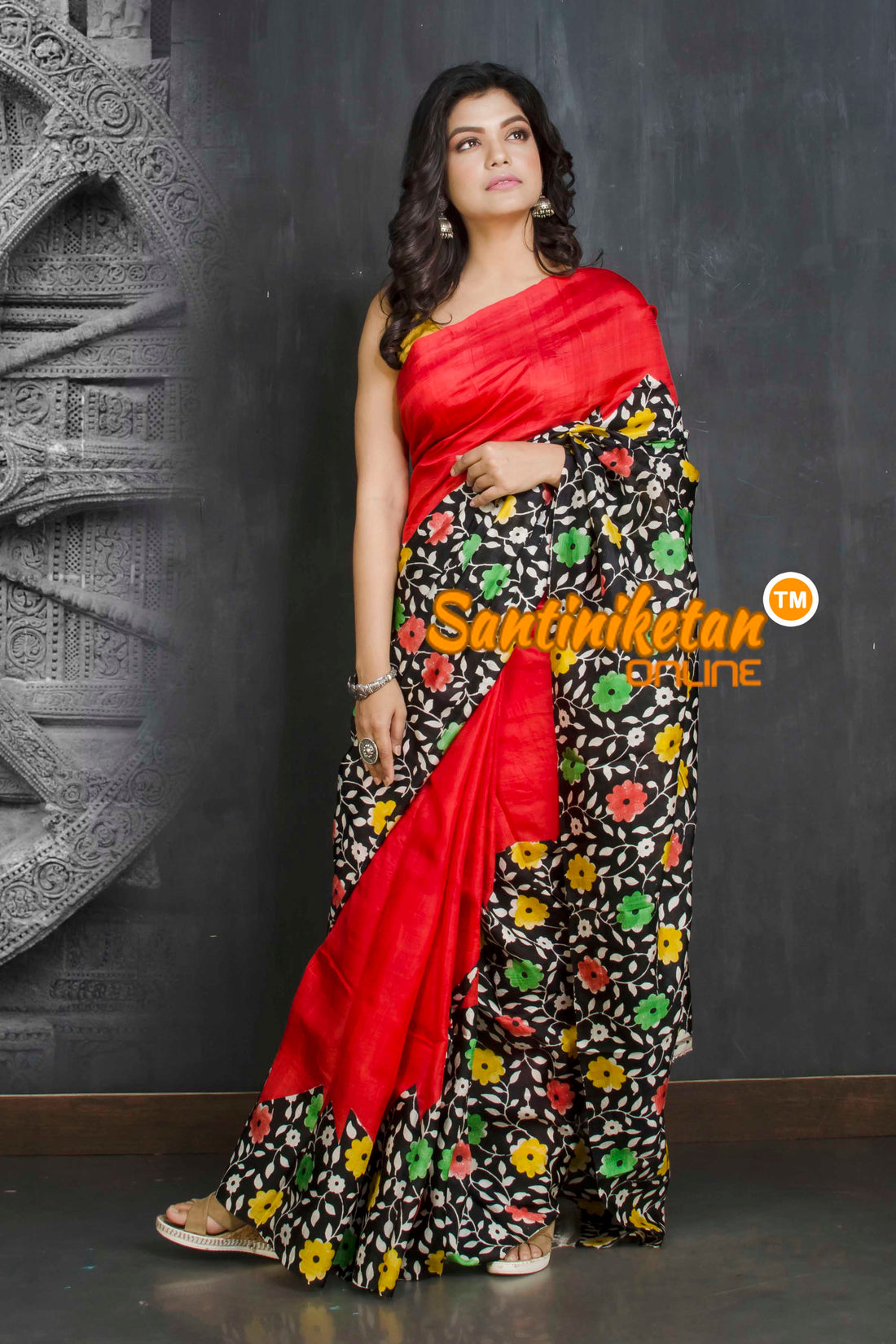 Hand Block On Murshidabad Silk SN20209146