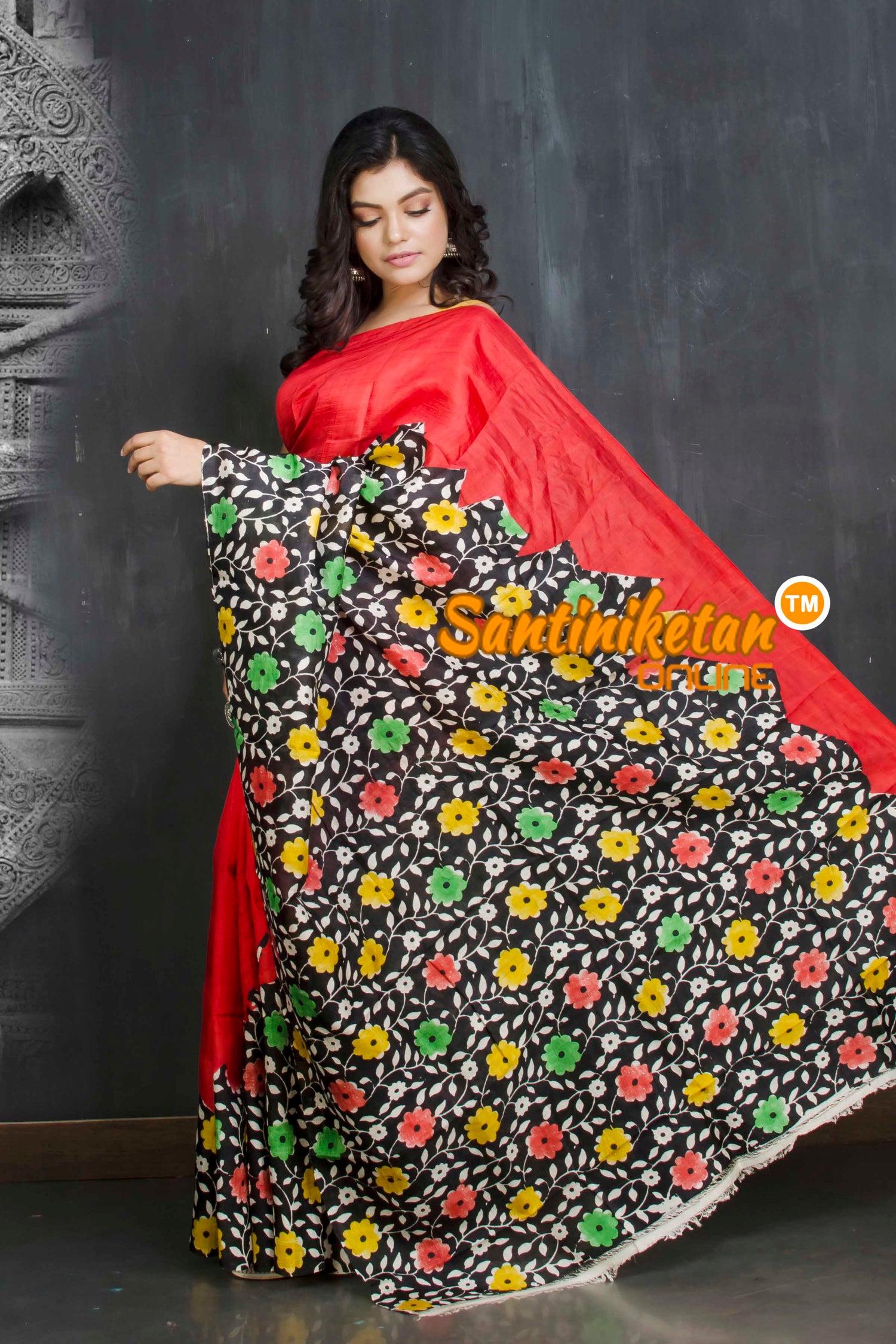 Hand Block On Murshidabad Silk SN20209146