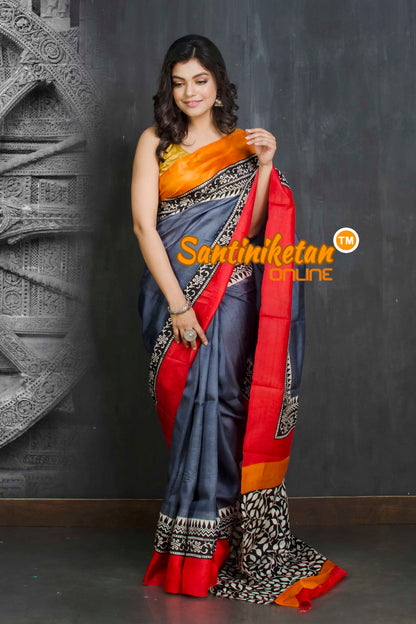 Hand Block On Murshidabad Silk SN20209152