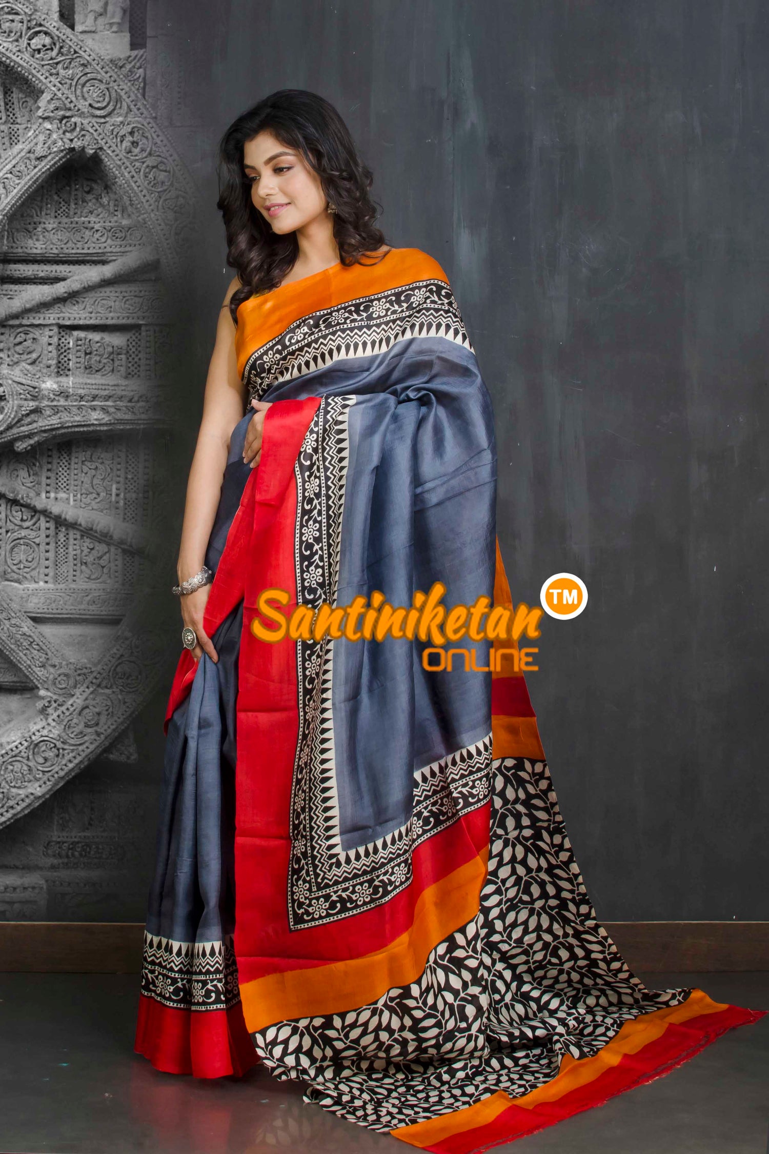 Hand Block On Murshidabad Silk SN20209152