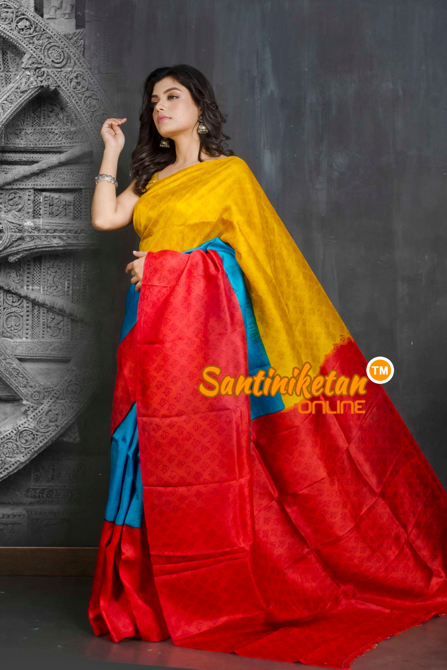 Hand Block On Murshidabad Silk SN20209207