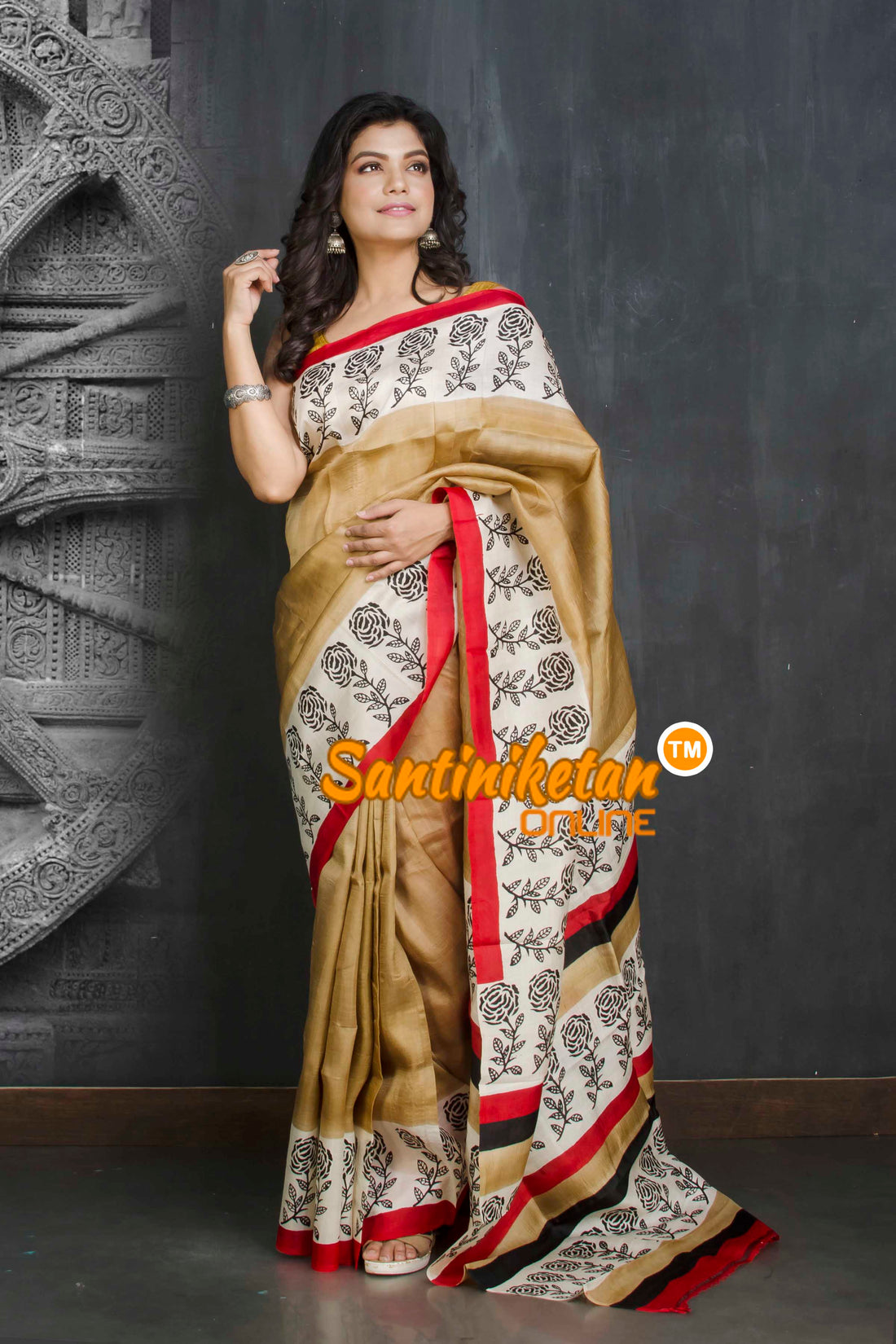 Hand Block On Murshidabad Silk SN20209210