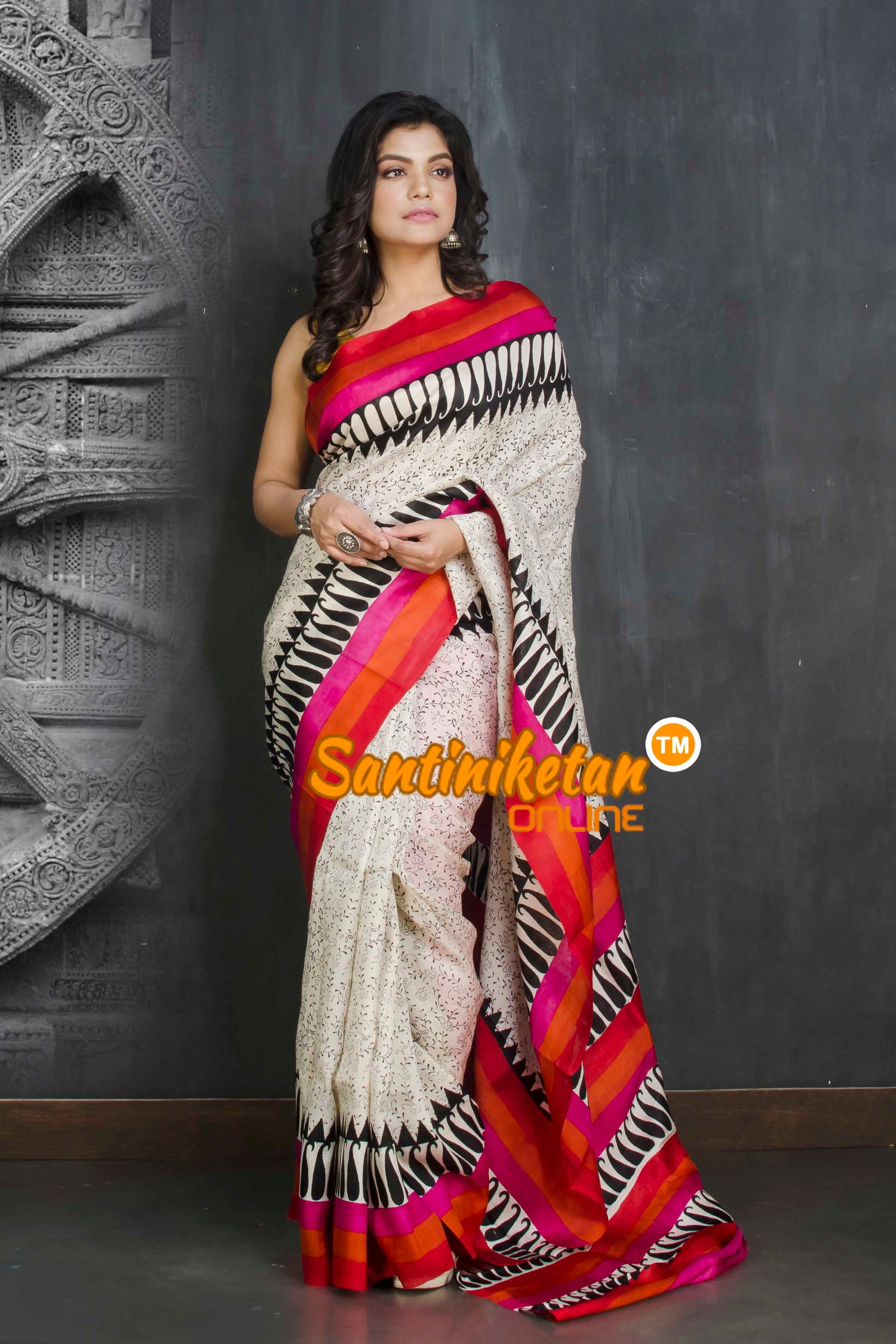 Hand Block On Murshidabad Silk SN20209222