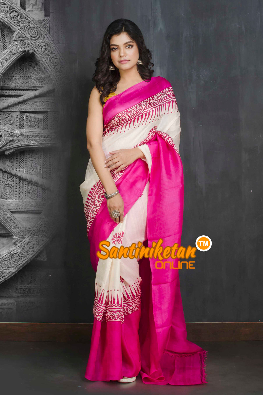 Hand Block On Murshidabad Silk SN20209228