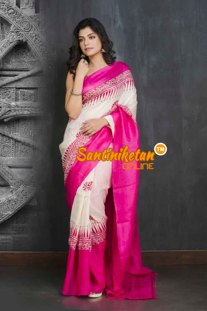 Hand Block On Murshidabad Silk SN20209228