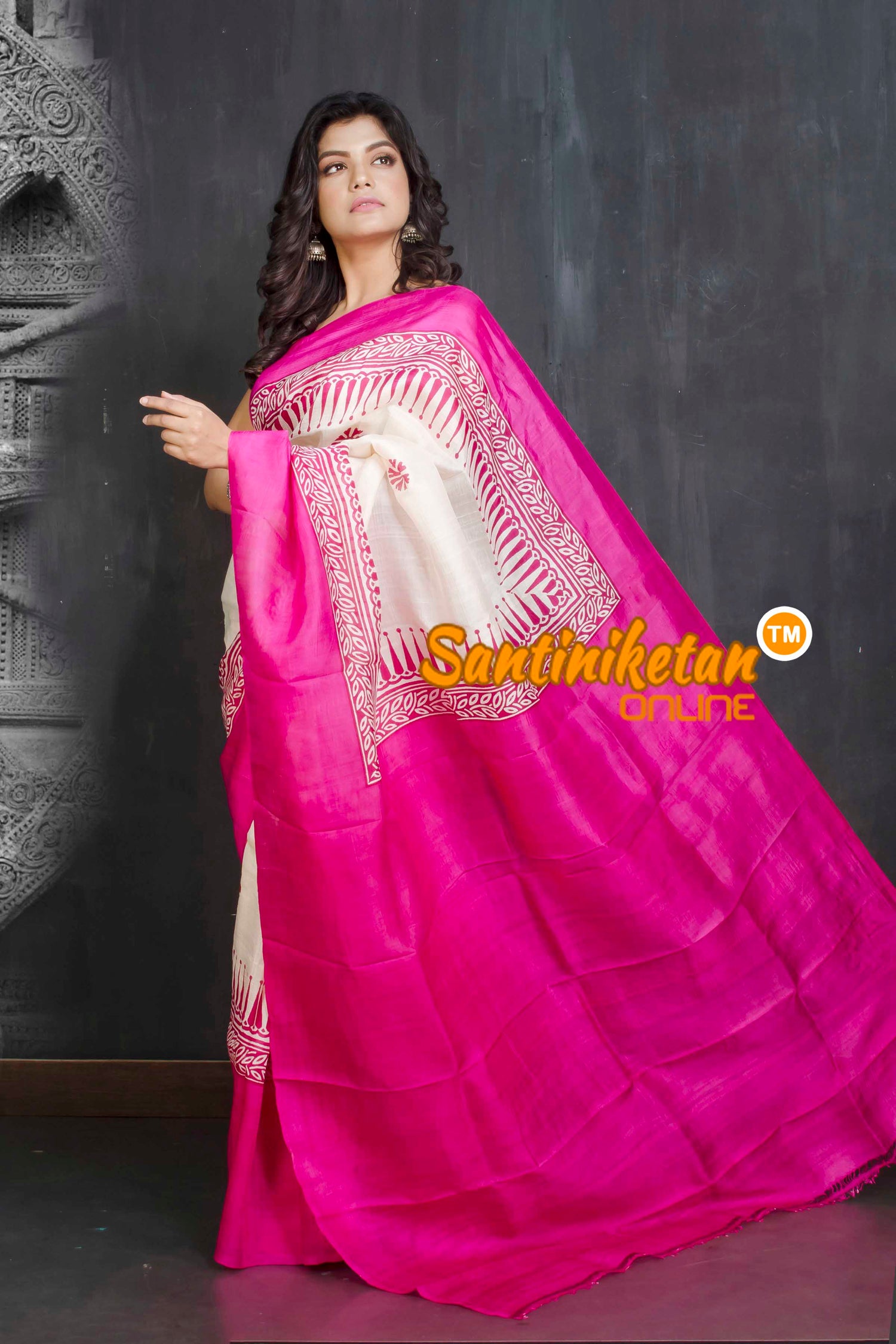 Hand Block On Murshidabad Silk SN20209228